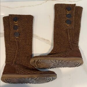 Ugg Brown Knit Button Boots size 8